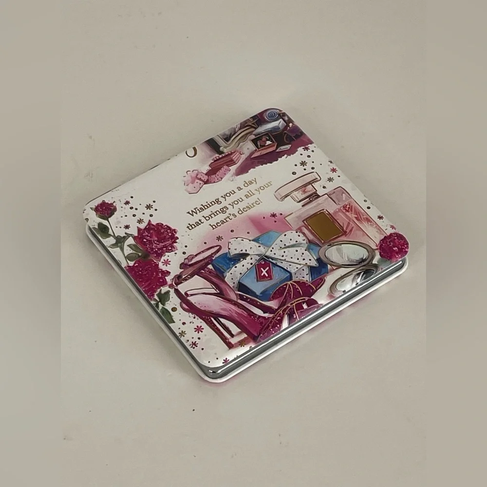 Pink and Silver Floral Tablet Cover with Protective Folding Design